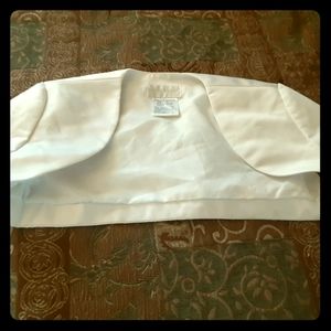 David's Bridal Clear White Jacket
